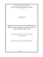 Nghiên cứu đánh giá nguy cơ tai biến trượt lở huyện bắc yên, tỉnh sơn la với sự hỗ trợ của công nghệ viễn thám và GIS 