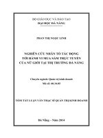 Nghiên cứu nhân tố tác động tới hành vi mua sắm trực tuyến của nữ giới tại thị trường đà nẵng