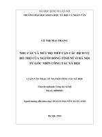 Nhu cầu và mức độ tiếp cận các dịch vụ hỗ trợ của người đồng tính nữ ở hà nội từ góc nhìn công tác xã hội 