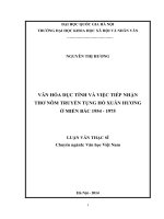 Văn hóa dục tính và việc tiếp nhận thơ nôm truyền tụng hồ xuân hương ở miền bắc 1954 1975 