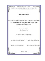 NHU cầu và THỰC TRẠNG học tập kỹ NĂNG mềm của SINH VIÊN TRƯỜNG đại học KHOA học, đại học HUẾ HIỆN NAY (tt)