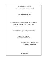 GIẢI PHÁP PHÁT TRIỂN DỊCH VỤ BANKPLUS TẠI CHI NHÁNH VIETTEL HÀ NỘI