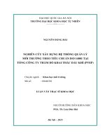 Nghiên cứu xây dựng hệ thống quản lý môi trường theo tiêu chuẩn ISO 14001 tại tổng công ty thăm dò khai thác dầu khí 