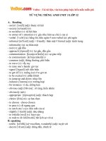 Từ vựng Tiếng Anh lớp 12 Unit 3: Ways of Socialising