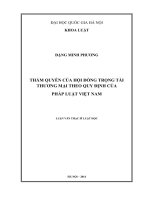 Thẩm quyền của hội đồng trọng tài thương mại theo quy định của pháp luật việt nam 
