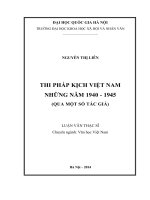 Thi pháp kịch việt nam những năm 1940   1945(qua một số tác giả) 