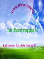 Bài giảng Toán 1 chương 2 bài 9: Phép cộng trong phạm vi 7