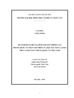 SO SÁNH QUAN hệ GIA ĐÌNH TRUYỀN THỐNG của TRUNG QUỐC và VIỆT NAM TRÊN cứ LIỆU tục NGỮ CA DAO THƠ CA dân GIAN TRUNG QUỐC và VIỆT NAM 