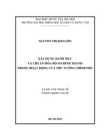 Xây dựng danh mục và chuẩn hóa hồ sơ hình thành trong hoạt động của thủ tướng chính phủ 