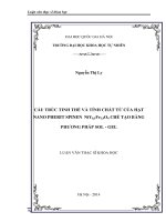 CẤU TRÚC TINH THỂ và TÍNH CHẤT từ của hạt NANO PHERIT SPINEN niy0,1fe1,9o4 CHẾ tạo BẰNG PHƯƠNG PHÁP SOL   GEL 