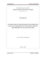 Xác định lượng vết một số kim loại nặng trong mẫu hải sản vùng biển đông bắc việt nam bằng phương pháp khối phổ cao tần cảm ứng plasma 