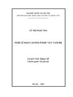 NGHI lễ đạo CAO đài ở KHU vực NAM bộ