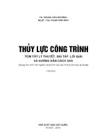 THỦY LỰC CÔNG TRÌNH TÓM TẮT LÝ THUYẾT BÀI TẬP LỜI GIẢI