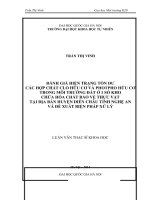 Đánh giá hiện trạng tồn dư các hợp chất clo hữu cơ và photpho hữu cơ trong môi trường đất ở 1 số kho chứa hóa chất bảo vệ thực vật tại địa bàn huyện diễn châu, tỉnh nghệ an và đề xuất biện pháp xử lý 