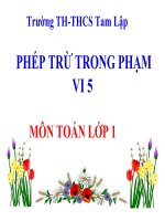 Bài giảng Toán 1 chương 2 bài 6: Phép trừ trong phạm vi 5