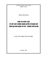 Thực thi pháp luật về cấp giấy chứng nhận quyền sử dụng đất trên địa bàn quận tây hồ   thành phố hà nội 