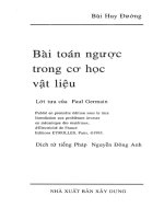 BÀI TOÁN NGƯỢC TRONG CƠ HỌC VẬT LIỆU