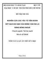 NGHIÊN cứu các yếu tố TIÊN đoán kết QUẢ dài hạn của NONG VAN HAI lá BẰNG BÓNG INOUE (TT) 