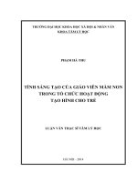 Tính sáng tạo của giáo viên mầm non trong tổ chức hoạt động tạo hình 
