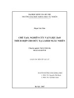Chế tạo, nghiên cứu vật liệu zno thích hợp cho bức xạ laser ngẫu nhiên 