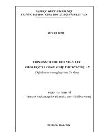 CHÍNH SÁCH THU hút NHÂN lực KHOA học và CÔNG NGHỆ THEO các dự án 