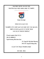 NGHIÊN cứu CHẾ tạo vật LIỆU xúc tác QUANG TRÊN cơ sở cu2o xử lý nước THẢI sản XUẤT THUỐC PHÓNG 