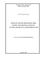 Đánh giá chuyển đổi sinh kế theo hướng tăng trưởng xanh ở xã vân hoà, huyện ba vì, thành phố hà nội 