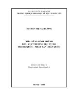 Khả năng hình thành khu vực thương mại tự do trung quốc   nhật bản   hàn quốc 