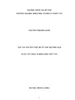 TẠP văn NGUYỄN VIỆT hà từ góc độ THỂ LOẠI 