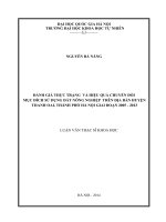 Đánh giá thực trạng và hiệu quả chuyển đổi mục đích sử dụng đất nông nghiệp trên địa bàn huyện thanh oai, thành phố hà nội giai đoạn 2005   2013 