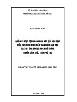 Luận văn quản lý hoạt động đánh giá kết quả học tập của học sinh theo tiếp cận năng lực tại các trường THPT huyện cẩm khê, tỉnh phú thọ 