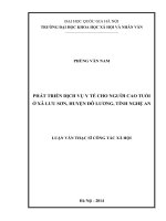 Phát triển dịch vụ y tế cho người cao tuổi ở xã lưu sơn, huyện đô lương, tỉnh nghệ an 