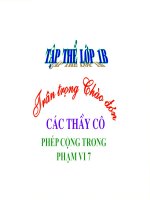 Bài giảng Toán 1 chương 2 bài 9: Phép cộng trong phạm vi 7