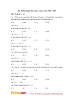 Đề thi Violympic Toán lớp 2 vòng 3 năm 2015 - 2016