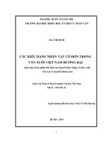 Các kiểu dạng nhân vật cô đơn trong văn xuôi việt nam đương đại (qua một số tác phẩm tiêu biểu của nguyễn huy thiệp, tạ duy anh, chu lai và nguyễn danh lam) 
