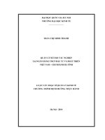 Quản lý rủi ro tín dụng đối với các doanh nghiệp vừa và nhỏ tại ngân hàng thương mại cổ phần công thương việt nam   chi nhánh hà tĩnh 