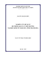 Nghiên cứu đề xuất hệ thống quản lý môi trường tại khu kinh tế nghi sơn, tỉnh thanh hóa 