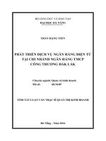 Phát triển dịch vụ ngân hàng điện tử tại chi nhánh ngân hàng TMCP công thương đắk lắk