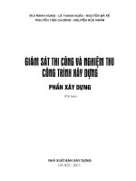 GIÁM SÁT THI CÔNG VÀ NGHIỆM THU CÔNG TRÌNH XÂY DỰNG PHẦN XÂY DỰNG