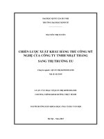 Chiến lược xuất khẩu hàng thủ công mỹ nghệ của công ty TNHH nhật thắng sang thị trường EU 