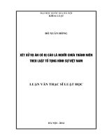 Xét xử vụ án có bị cáo là người chưa thành niên theo luật tố tụng hình sự việt nam 