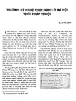 TRƯỜNG KỸ NGHỆ THỰC HÀNH Ở HÀ NỘI THỜI PHÁP THUỘC
