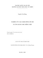 Nghiên cứu xác định đồng sở chỉ và ứng dụng cho tiếng việt 