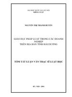 Giáo dục pháp luật trong các doanh nghiệp trên địa bàn tỉnh hải dương 