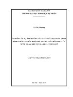 Nghiên cứu sự ảnh hưởng của cấu trúc địa chất và hoạt động kiến tạo đến nhiệt độ, thành phần hóa học của nước ngầm khu vực la phù – thuần mỹ 