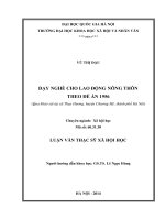 DẠY NGHỀ CHO LAO ĐỘNG NÔNG THÔN THEO đề án 1956 