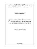 Sự điểu chỉnh chính sách đối ngoại của mỹ với nhật bản trong nhiệm kỳ của tổng thống r nixon ( 1969 1973) 