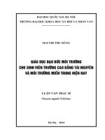 Giáo dục đạo đức môi trường cho sinh viên trường cao đẳng tài nguyên và môi trường miền trung hiện nay 