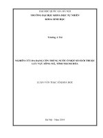 NGHIÊN cứu đa DẠNG côn TRÙNG nước ở một số SUỐI THUỘC lưu vực SÔNG mã, TỈNH THANH hóa 