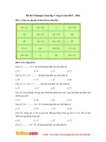 Đề thi Violympic Toán lớp 2 vòng 5 năm 2015 - 2016
